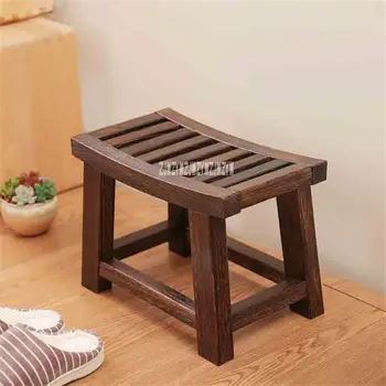 

New Portable Modern Chinese Paulownia Wood Solid Wood Stool Asian Traditional Furniture Living Room Small Wooden Bench Low Stool