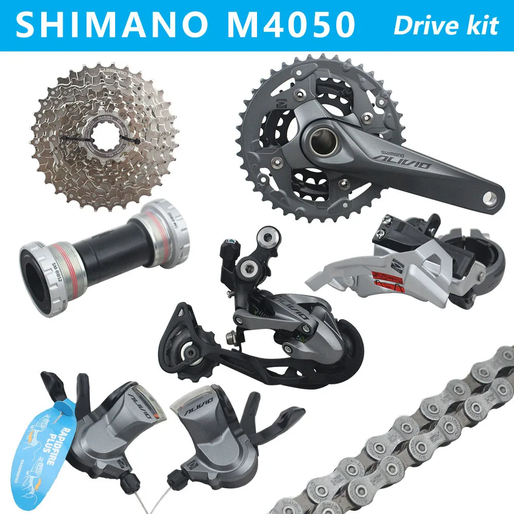 SHIMANO ALIVIO M4050 комплект привода для горного велосипеда Звездочка коленчатого вала 3X9 27 скоростей запчасти для велосипеда переключатель комплект