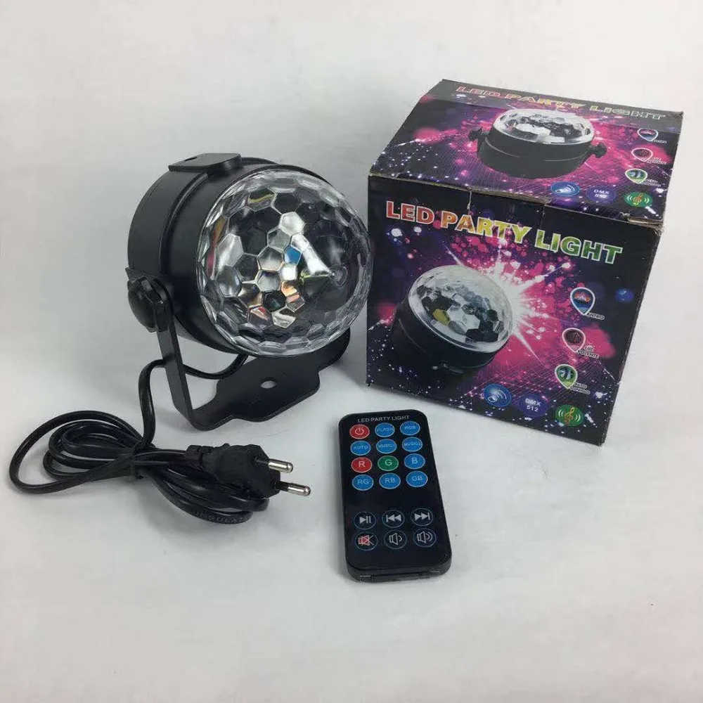 Mini RGB Stage Lighting effect Lamp Light DJ Disco Ball Lumiere 3W Sound Projector  Music Christmas KTV Party