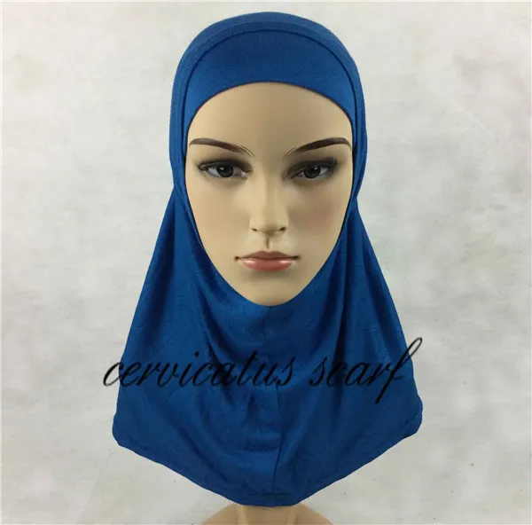 ; Простые хиджаб Амира для детей; 2 предмета; однотонные мусульманские хлопковые трикотажные шарфы; Исламская одежда; Khimar Jilbab