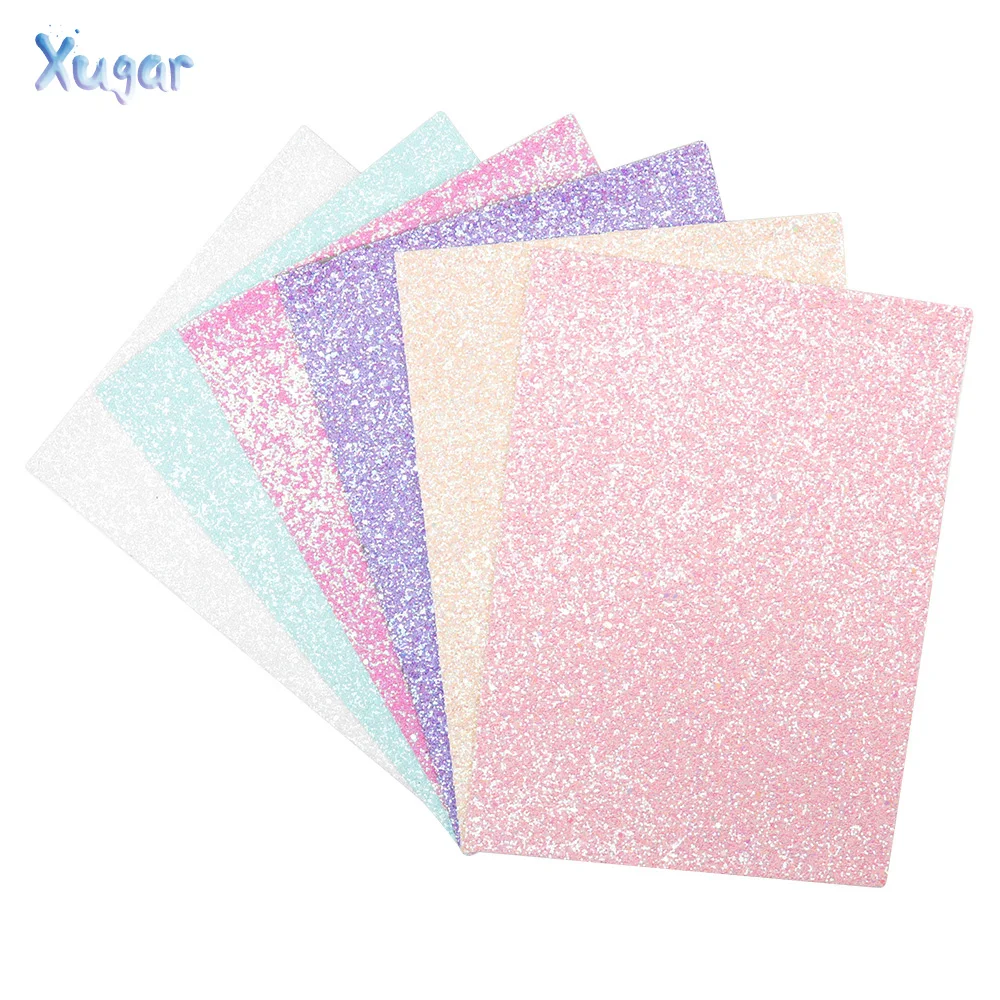 

22CM*30CM 8pcs Glitter Vinyl Synthetic Faux Leather Fabric For Bows Handmade Decorations Crafts Materials Bags Shoes Accessories