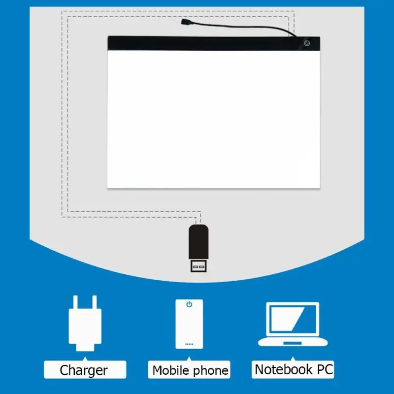 VKTECH A3 затемняемый яркость светодиодный светильник коробка цифровой графический планшет электронная картина чертежная доска Трассировка копия пластина Pad