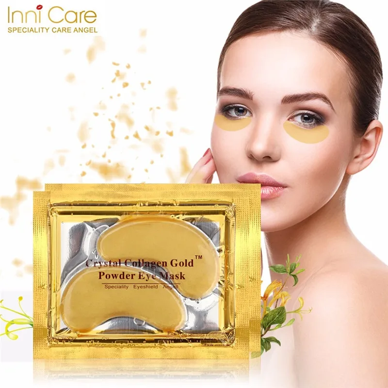 10P Gold Crystal Collagen Eye Mask + Gift 5P Lip mask Hotsale Eye Patches For The Eye Anti-Wrinkle Remove Black Eye Care Face