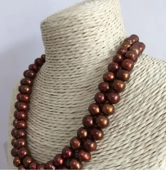 

elegant 10-11mm south sea baroque chocolate pearl necklace 38"925silver