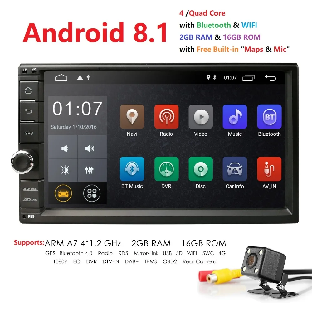

Hizpo 4G 7" 2 Din Android Car DVD Radio Multimedia Play Universal For Nissan GPS Navi Headunit Radio Stereo Video Player(No DVD)