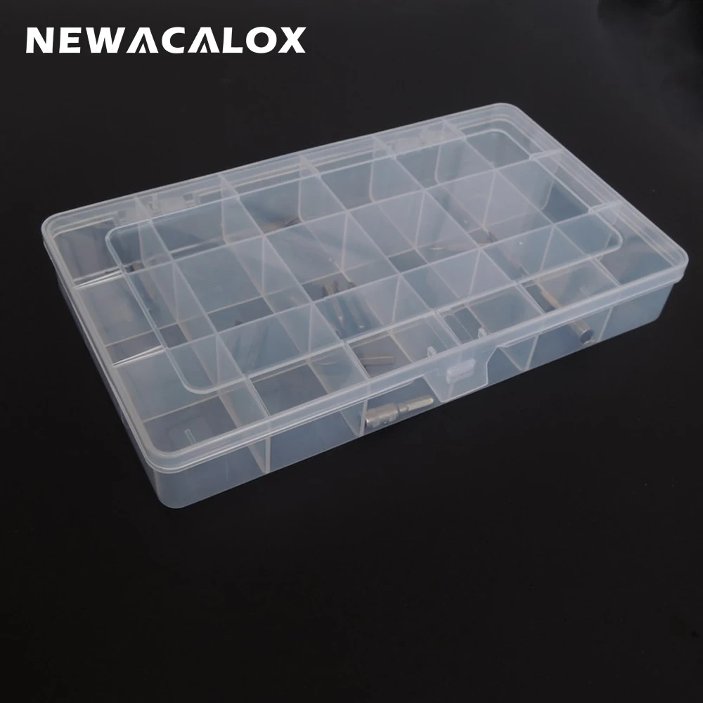 NEWACALOX пластик Toolbox прозрачный электронный компонент коробка для хранения шкатулка SMD металла запчасти штыревой контейнер DIY инструмент