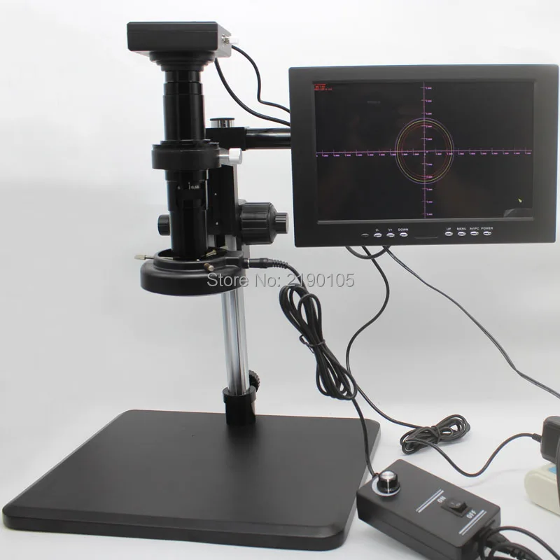 

HDMI VGA HD 1080P Dual Output Industrial Microscope Measurement Camera 10X-200X C-mount Lens Fine-tuning Bracket 10-inch Monito