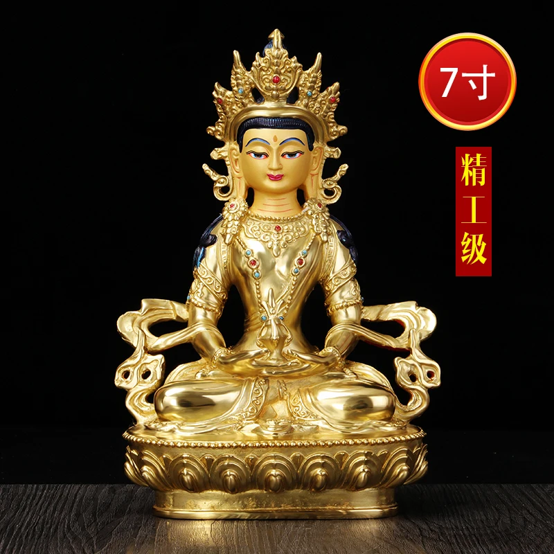 21 см большой высококачественный Будда позолоченный тибетский Будда-хороший буддийский Будда фигура домашний эффективный талисман защита
