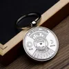 Mini Perpetual Calendar Keychain Unique Metal Keyring Zinc Alloy Sun Moon Carving 2010 to 2060 Calendar Key Ring Creative Gifts ► Photo 2/6