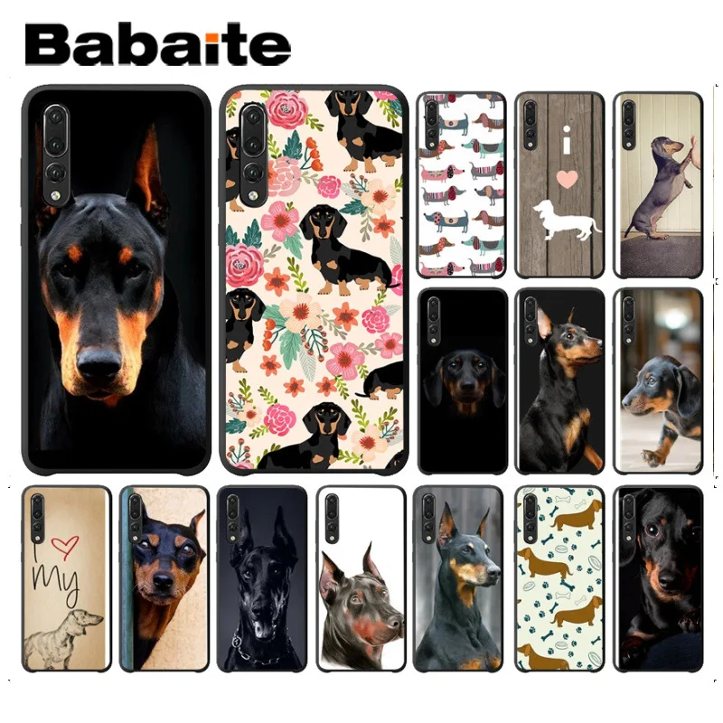 Чехол для телефона Babaite с изображением черной таксы Doberman собаки huawei p20 pro p20lite p9lite