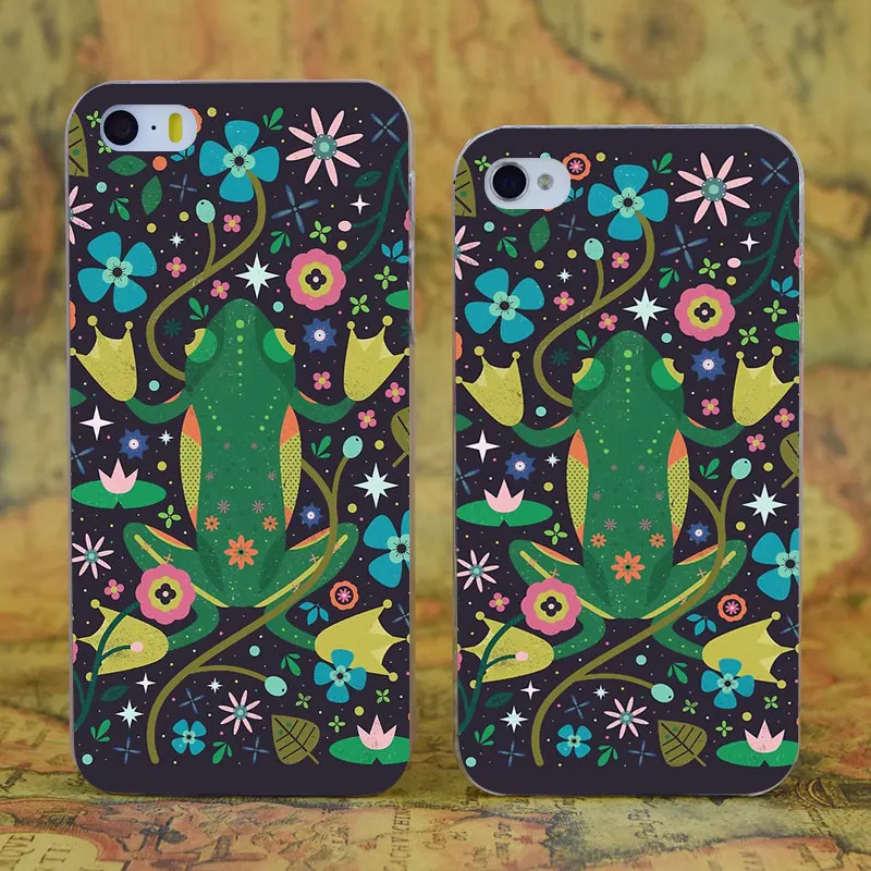 

E2512 Botanical Frog Transparent Hard Thin Case Cover For Apple iPhone X XR XS Max 4 4S 5 5S SE 5C 6 6S 7 8 Plus