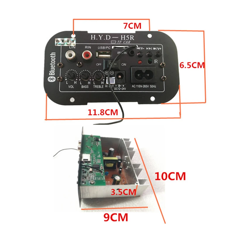 AIYIMA сабвуферный усилитель доска автомобильный Bluetooth аудио усилители 12 В 24 В 220 В для 5-8 дюймовых динамиков DIY