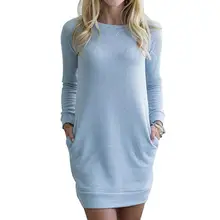 Longues Femmes T-shirt Robes De Base 2017 Femmes Casual Lâche Manches Longues T-shirts Robe Femme T Shirt Tops WS2736V