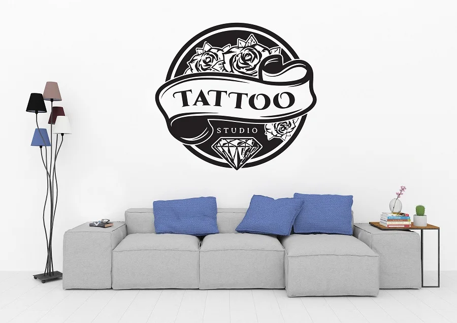 

Tattoo Shop Salon Logo Wall Decal Art studio Vinyl Sticker Tattoo Salon Window Sticker Wall Decor 2WS7