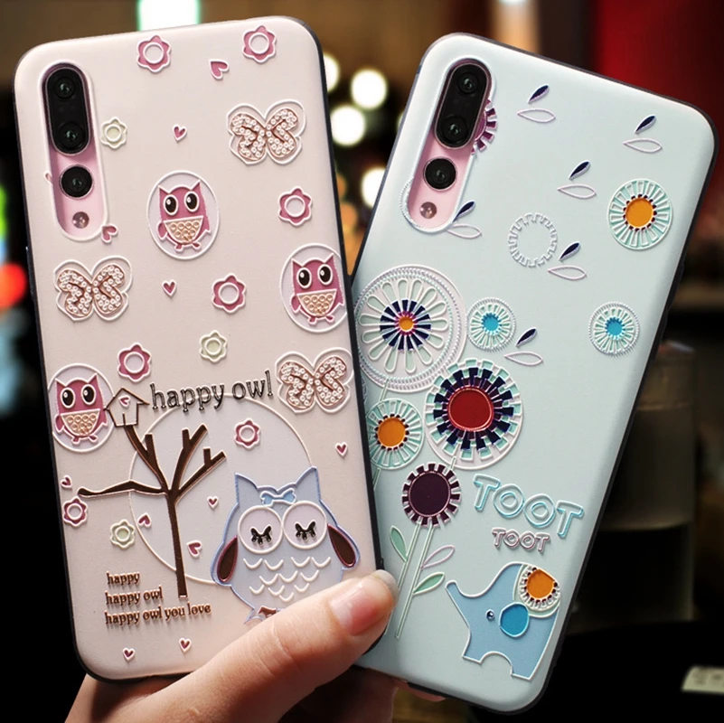 

Elephant Emboss Animals Case For Huawei P10 Plus P20 Pro Honor 8 9 P9 Mate10 Lite Case For Huawei Honor 9 P10 Emboss Owl Cases