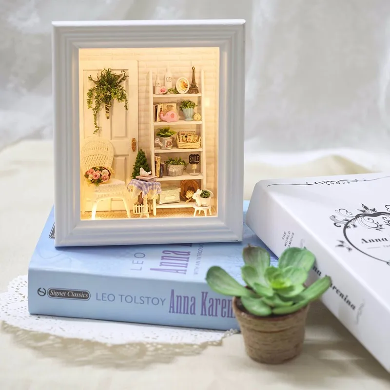 New CuteRoom DIY Handmade Sunshine Zakka Room Dollhouse Kit Photo Frame Design Decor Collection Gift W-005
