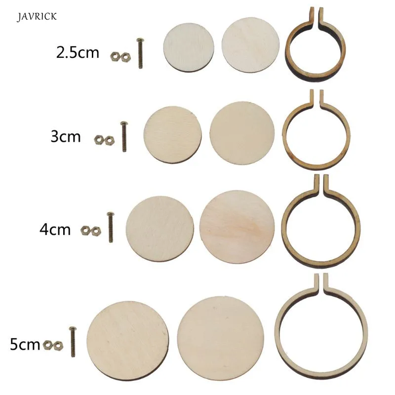 

DIY Jewelry Parts Fashion Necklace Pendant Wooden Cross Stitch Hoop Mini Ring Embroidery Circle Sewing Kit Frame Crafts