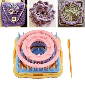 

DIY Weaving Tools Knitting Machine Color Stitching Tools Flower Loom Knitting Woolen Creator Yarn Needle Hobby Loom