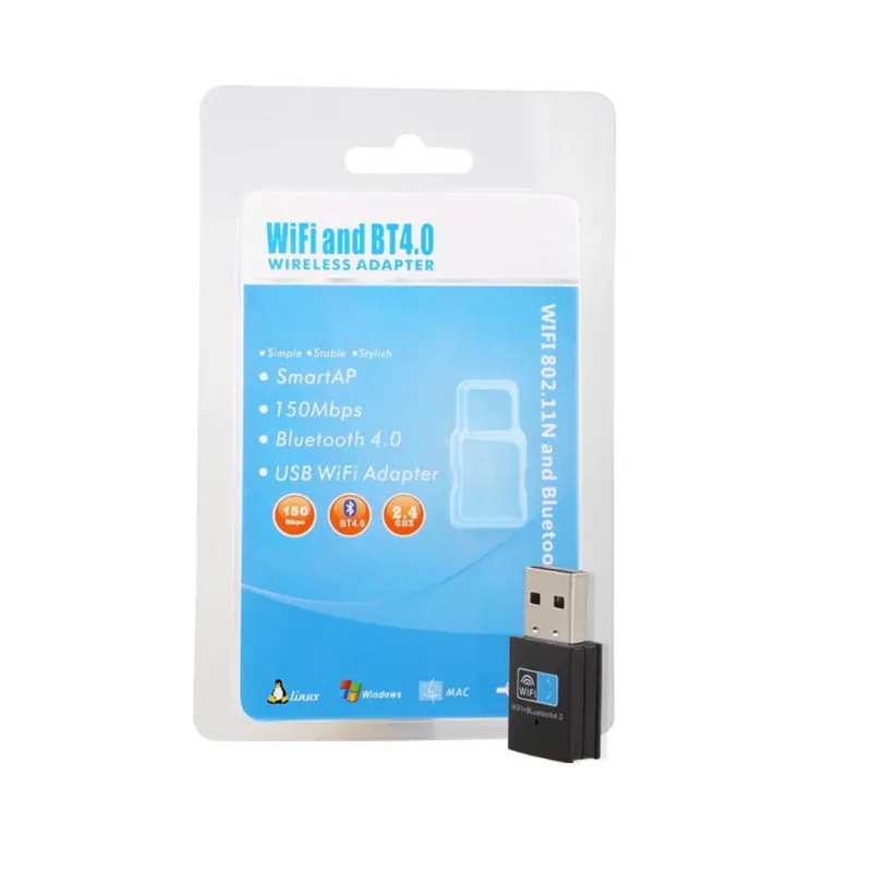 150 м беспроводная WiFi сетевая Lan Карта+ Bluetooth V4.0 адаптер для настольного ноутбука-обновленная версия