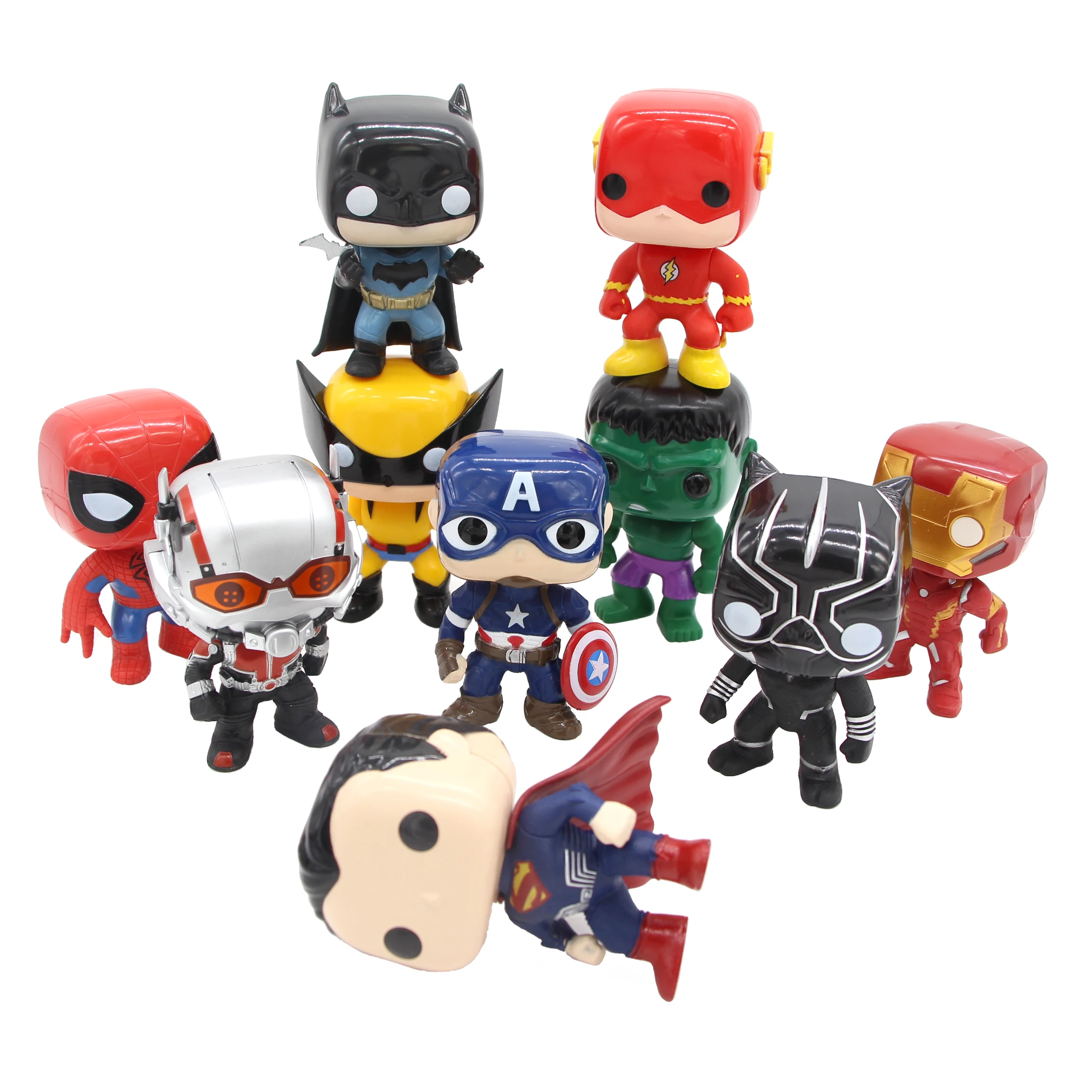 10pcs/set DC Justice League & Marvel Avengers Super Hero Characters