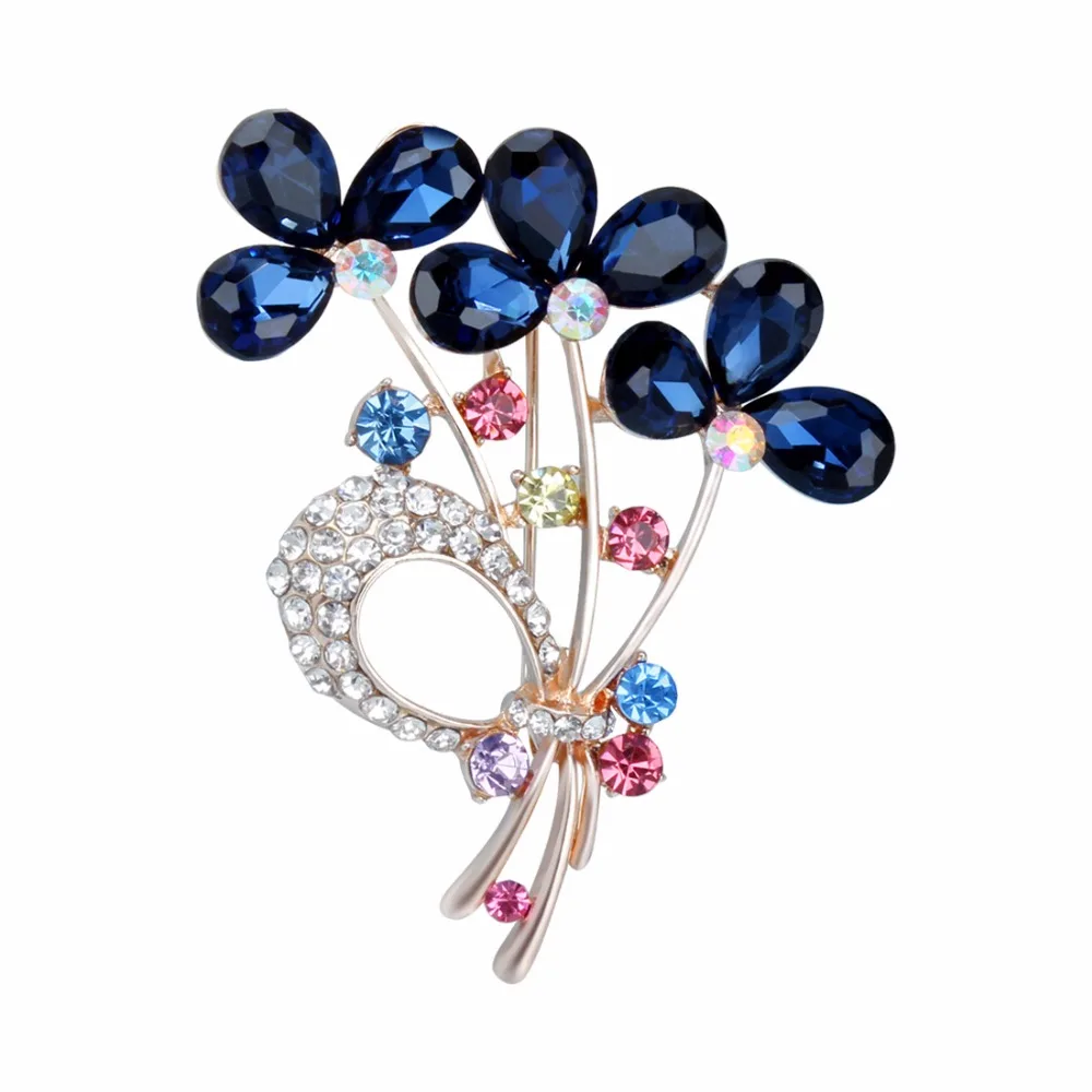 Brooches For Dresses New Crystal Rhinestone Flower Brooches For Women