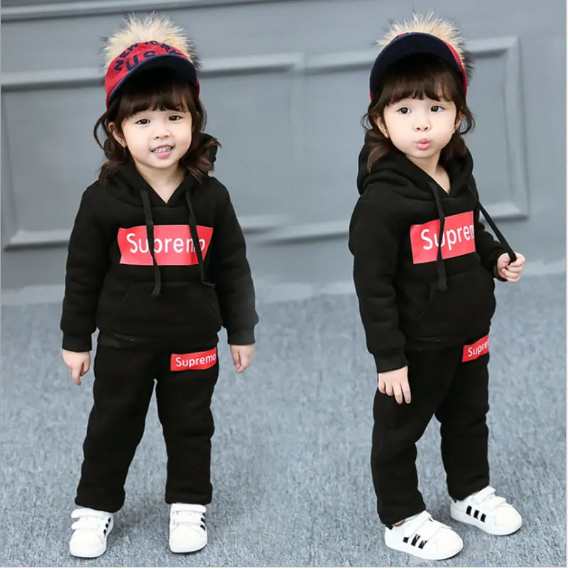 

Dwayne Set Baby Girls Clothing Set Children Hoodies Pants Thicken Winter Warm Clothes Boys Sets For Boys 2018 Winter New Arrival