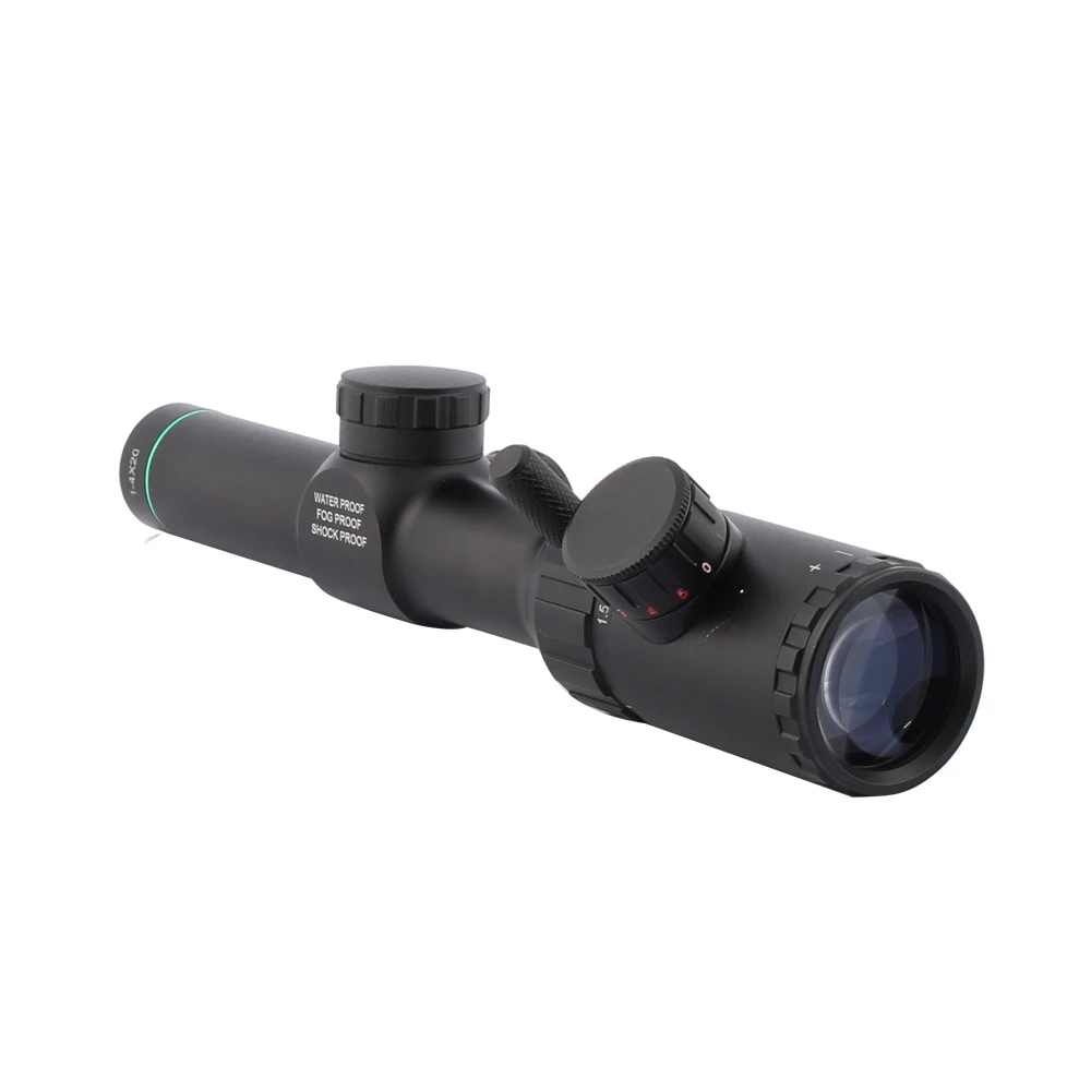 التكتيكية الصيد البصرية النطاق البصري 1-4X20 Riflescopes شبكاني نطاق بندقية مع يتصاعد