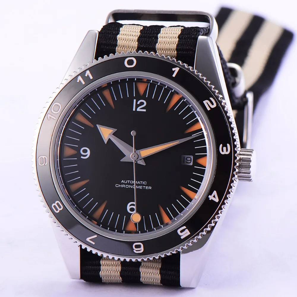

41mm Sterile Debert black dial ceramic bezel sapphire crysta luxury top brand mechanical Automatic mens Wristwatch