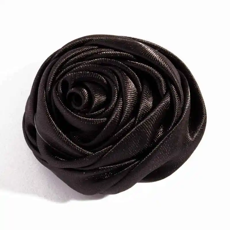 10pcs/lot 5cm 20colors Hair Clips Handmade Rolled Soft Satin Rose Flowers Artifcial Solid DIY Fabric Flowers For DIY Headband - Цвет: M