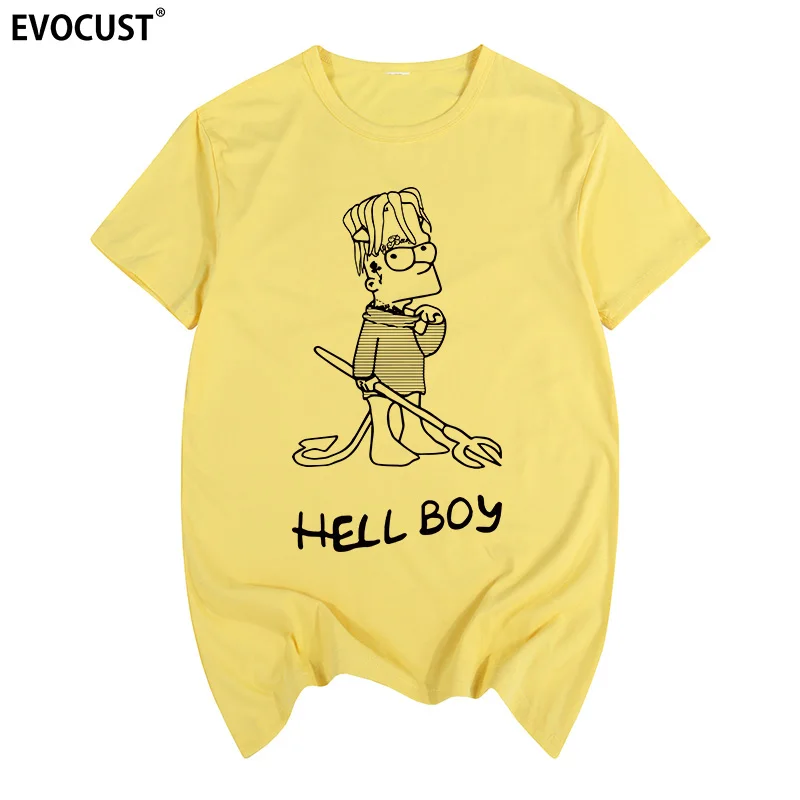 Lil peep Music мужские летние Графические футболки певица летняя футболка с принтом Хлопковая мужская футболка новая wo Мужская футболка забавная Мода - Цвет: bright yellow