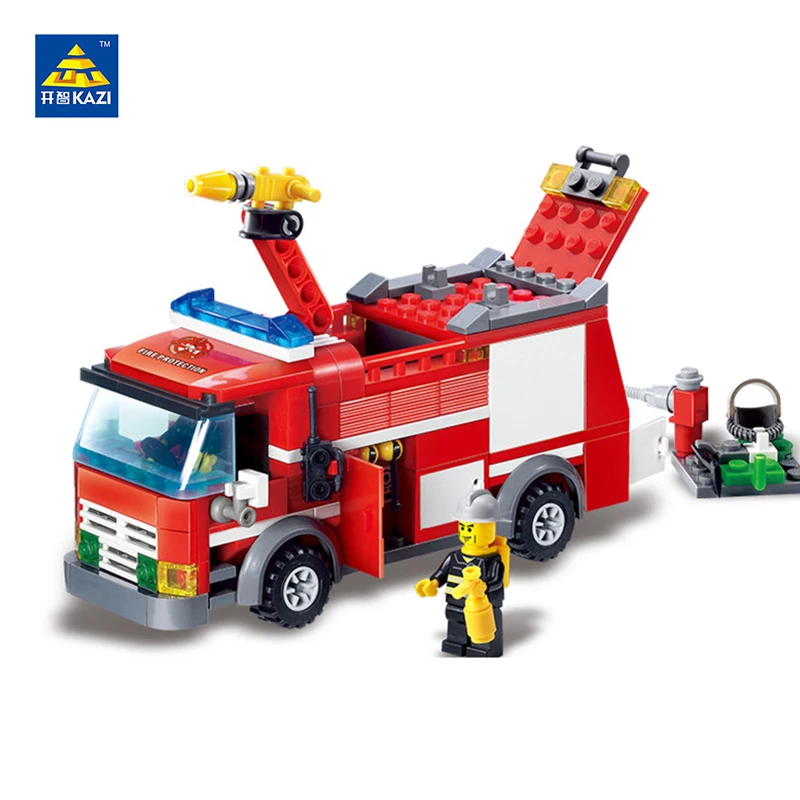 

KAZI Fire Rescue Building Blocks Toys Model Fire Engine Truck Block Bricks Brinquedos Intelligent Toys for Children 6+206pcs