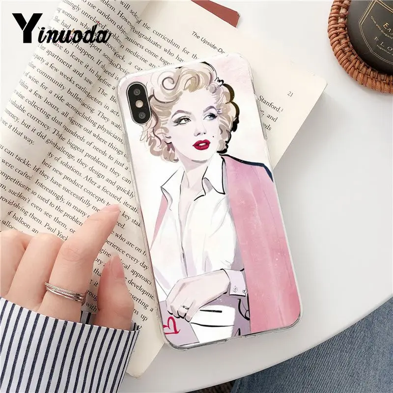 Yinuoda Мэрилин Монро DIY печать рисунок чехол для телефона iPhone 8 7 6 6S Plus X XS MAX 5 5S SE XR Fundas