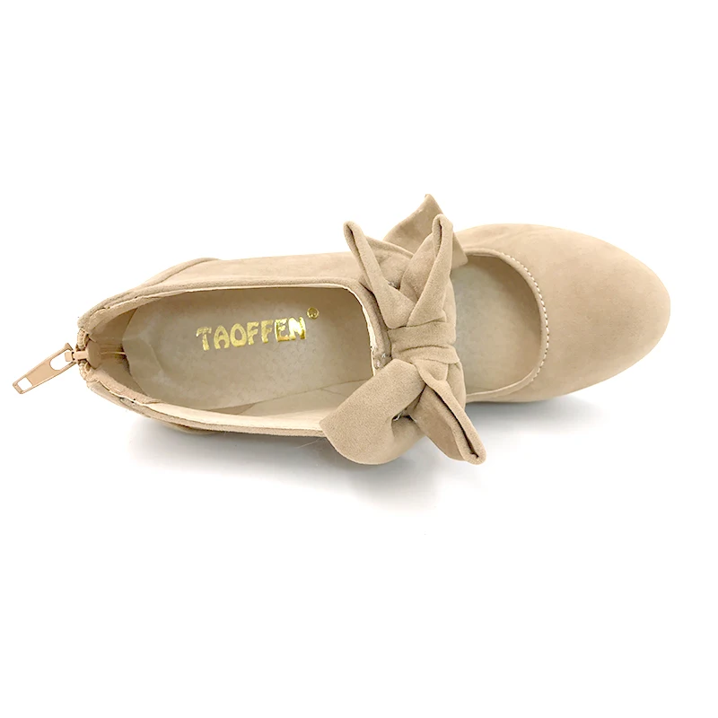 TAOFFEN Dropship Plush Size 30-47 Women High Heel Pumps Bowtie Platform Shoes Ladies Sexy Thin Heels Shoes For Women Footwear