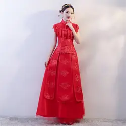 Шанхай история Традиционный китайский торжественное платье Qipao женское платье Китайский Стиль платье Cheongsam xiuhe костюм