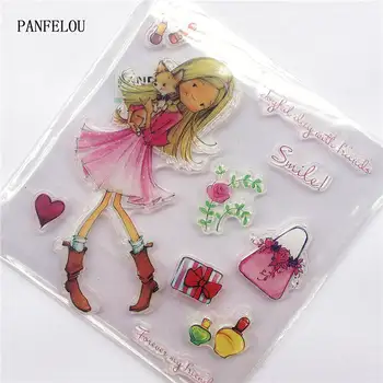 

PANFELOU Cute doll Transparent Clear Silicone Stamp/Seal DIY scrapbooking/photo album Decorative clear stamp sheets