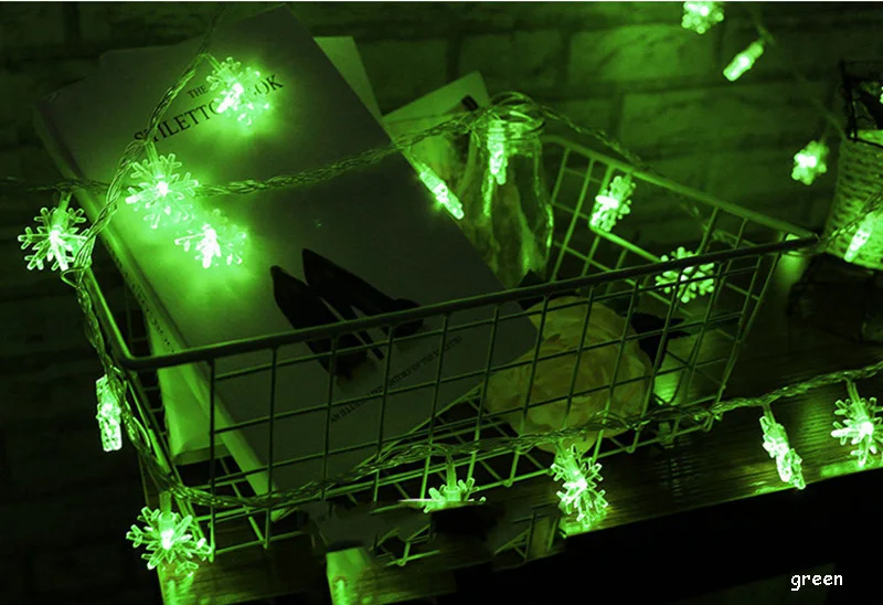 1 м-20 м Снежинка на батарейках светодиодный праздничный светильник струнные Феи сказка Рождество год Свадебная вечеринка украшения