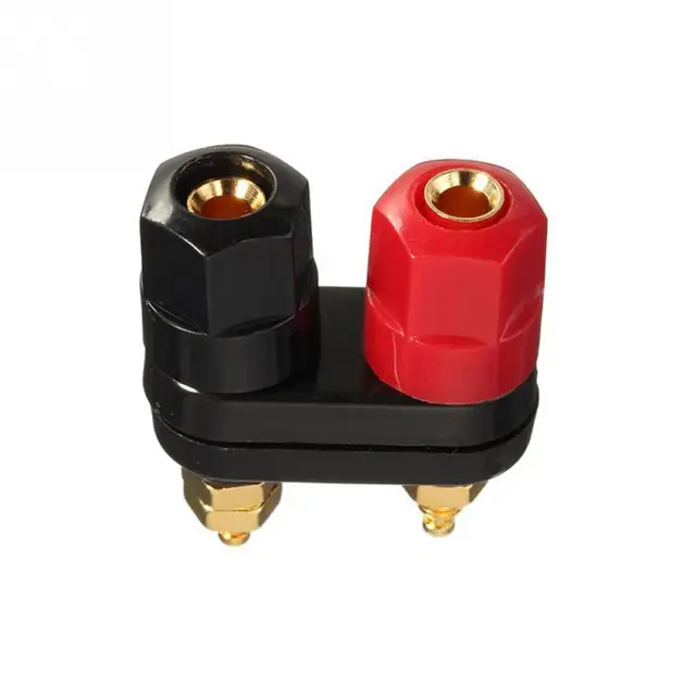 High Quality Couple Terminals Red Black Connector Amplifier Terminal Binding Post Banana Speaker Plug Jack #945