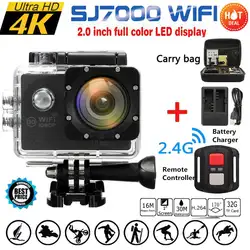 Водонепроницаемый 16MP Full HD 1080 P WI-FI 2,0 дюйма Экшн-камера, спортивные видеокамера DVR + пульт + коробка