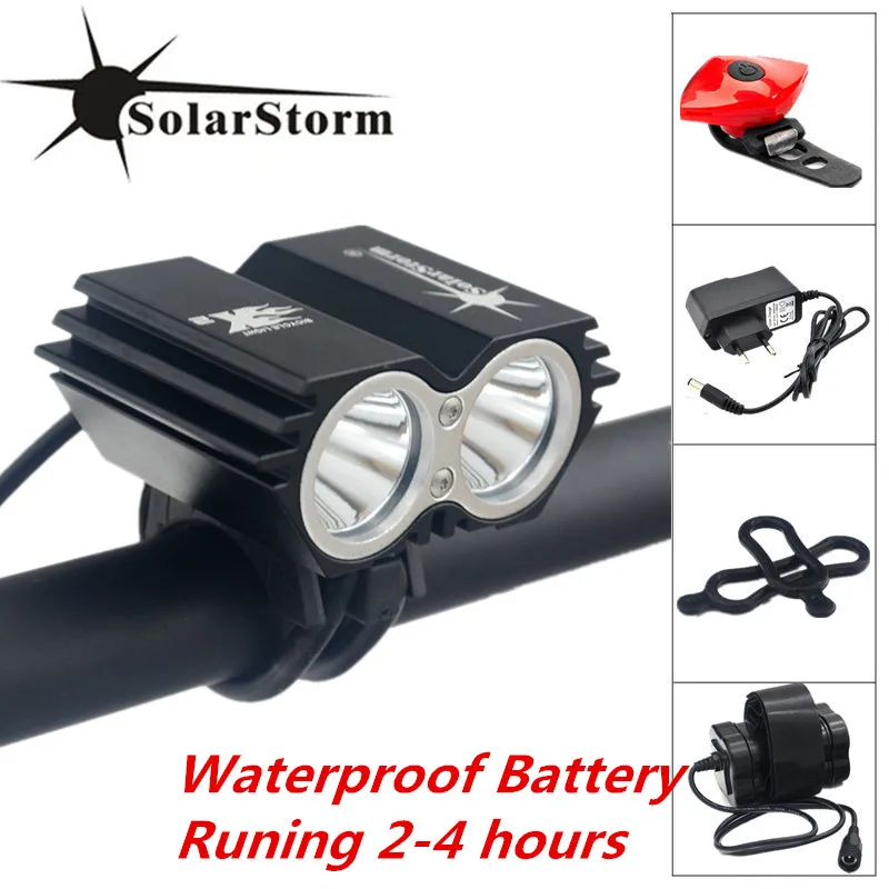 8.4V Battery Pack Solarstorm Bicycle Light 6000Lm 4-Mode Bike Front HeadLight