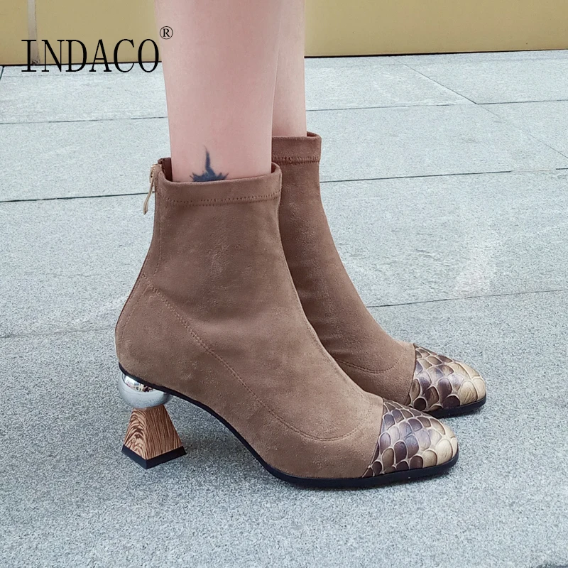 

Women Autumn Boots Fashion Women Boots Genuine Leather Stange Heel 6.5cm