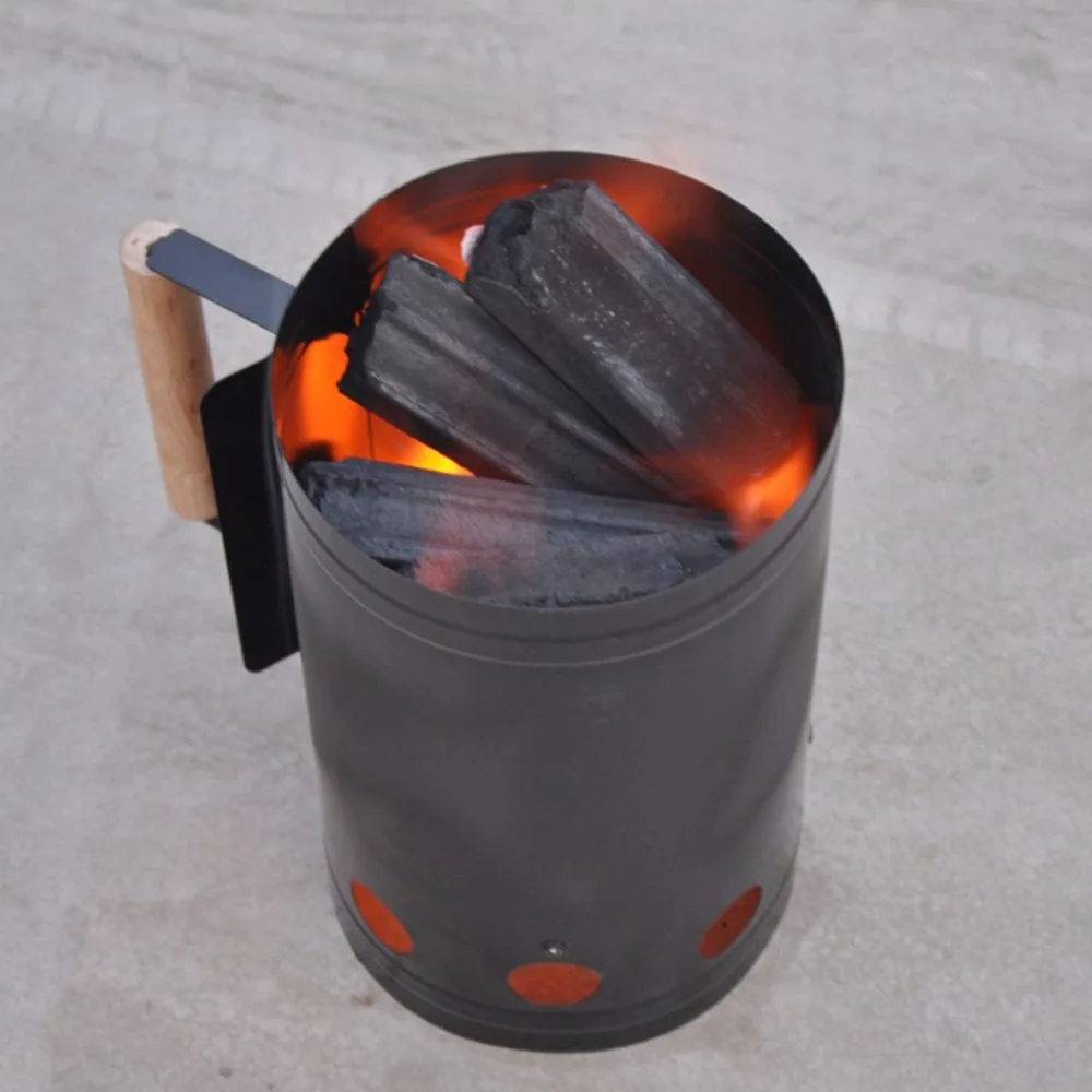 

Portable Camping Stove Picnic Wood Burning Stove Firewood Charcoal Lighter Coal Starter BBQ Barbecue Barrel Rapid Fire Stove Out