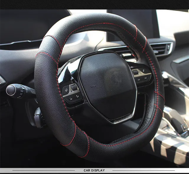 Pour Peugeot 208 e208 2020 2021 2022 housse de volant de voiture mignon en  fibre de carbone PU cuir filles accessoires Auto intérieur Coche -  AliExpress