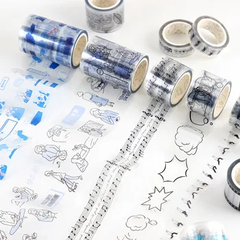 

12 Styles PET Journaling Decorative Transparent Tape Masking Tape Japanese Stationery Stickers Scrapbooking School Supplies