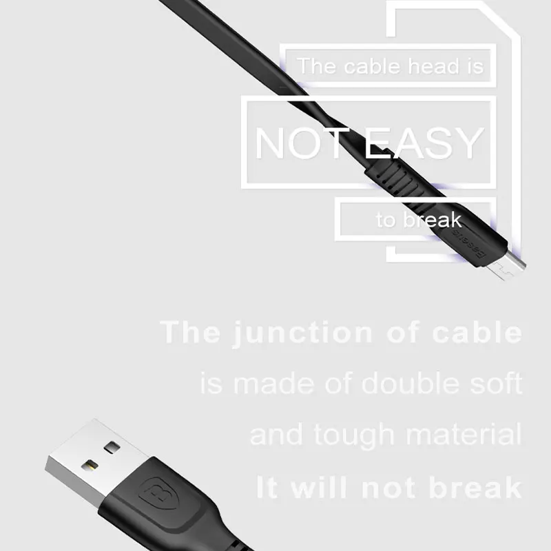 Baseus USB кабель для iPhone XS Max XR X 8 Быстрая зарядка зарядное устройство USB-C Шнур Micro usb type C кабель для Android мобильного телефона