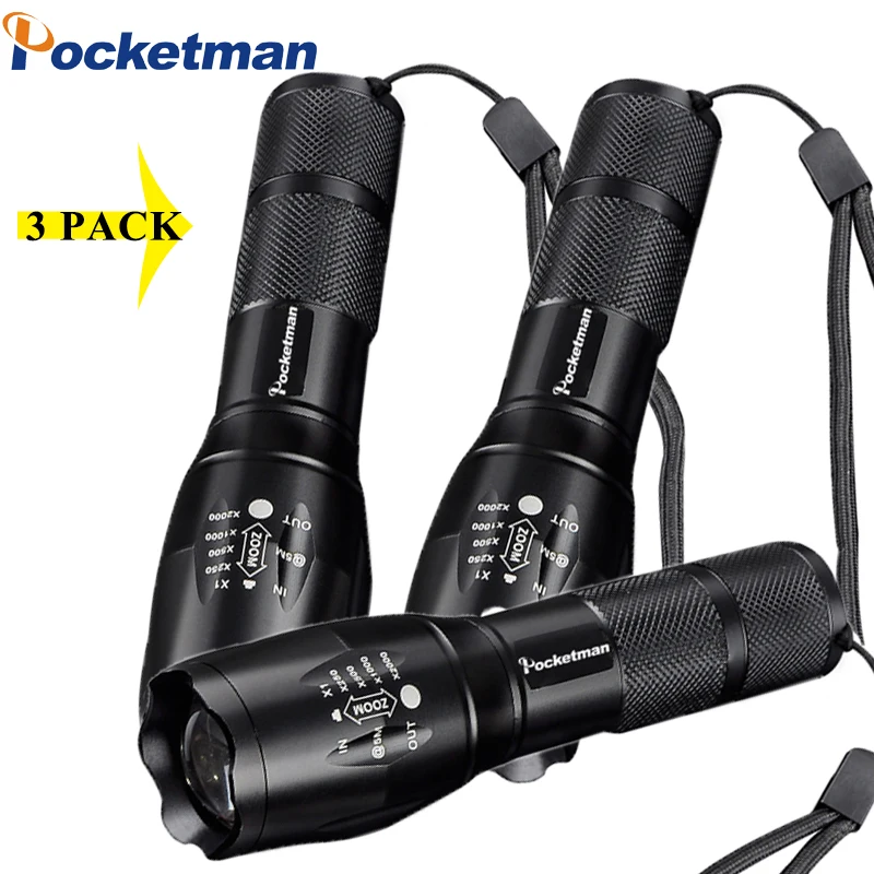 

Powerful Led lanternas Zoomable XML T6 Tactical Flashlight Waterproof Light 3800 lumensAAA or 18650 Rechargeable Battery