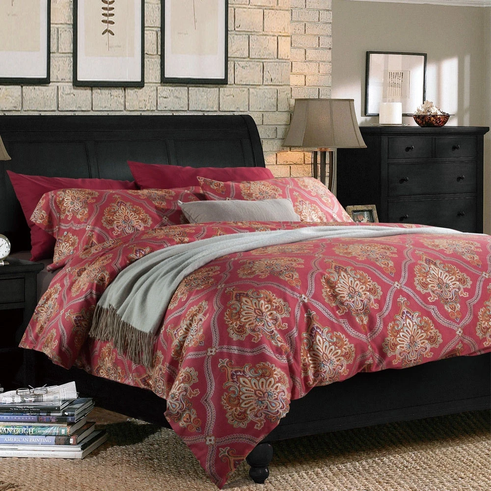 Red Luxury Modern Chic Indian Tribal Print Southwestern 100 Egyptian