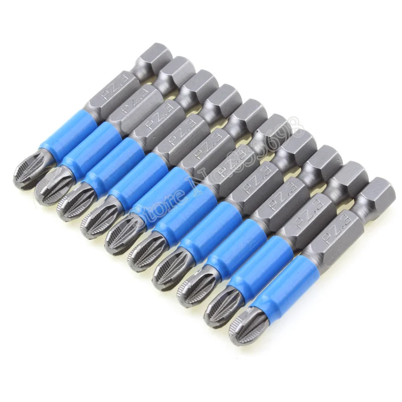 Buy 10Pcs Anti Slip Pozidriv PZ3 Screwdriver Bit Set