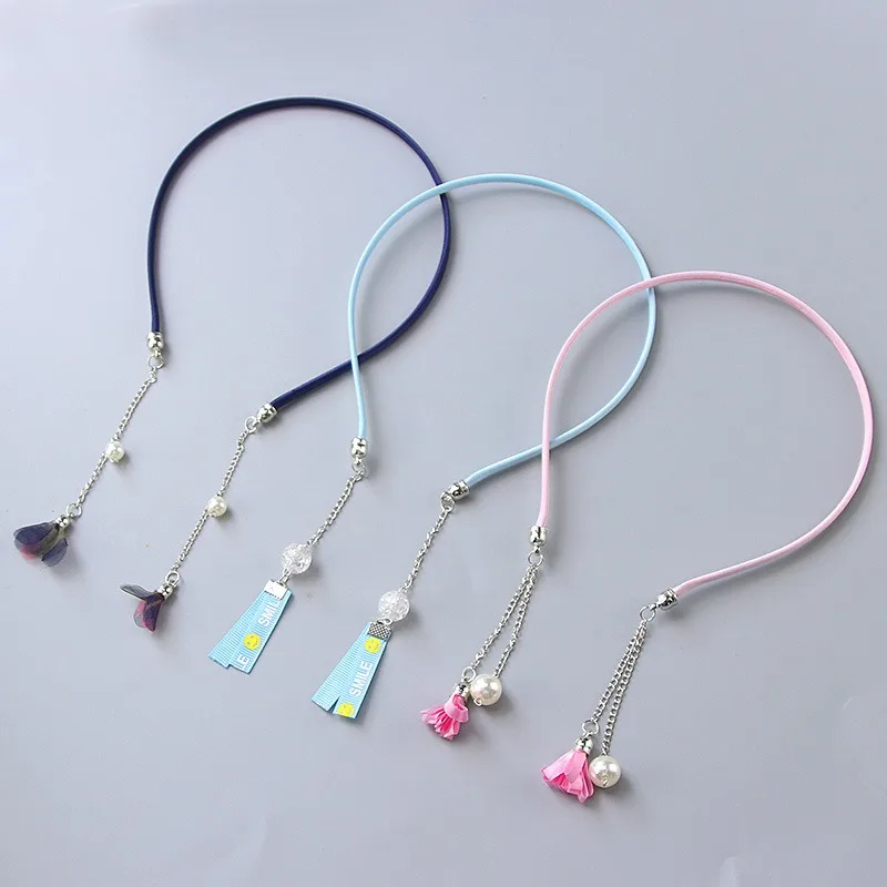 Girl retro tassel fake earring hair hoop bands holder headband accessories
