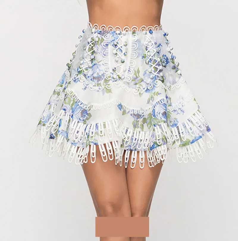 

High Quality 2019 Summer High Waist Holiday Beach A-line Mini Skirt
