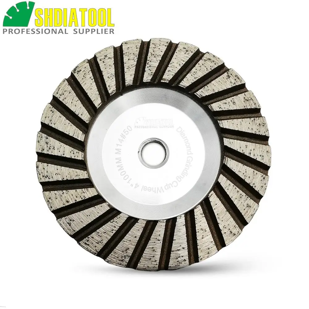 SHDIATOOL Dia 100mm/4 INCH Aluminum Based Grinding Cup Wheel M14 Thread
